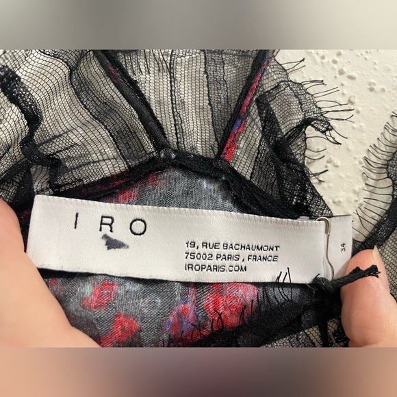 Iro Paris Dasher Lace Trim Floral Bubble Racerback Tank Top - Size 34 - Picture 6 of 12